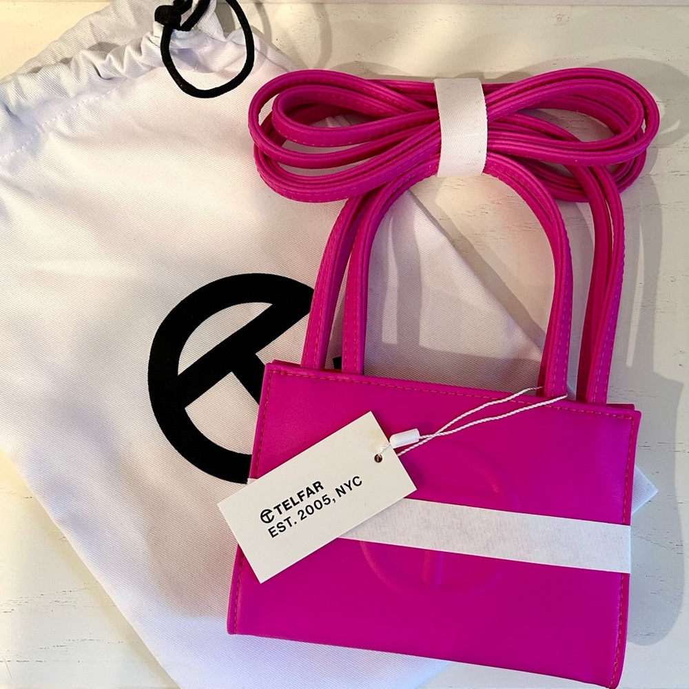 BRAND NEW hot pink telfar small shopping bag